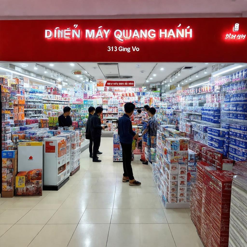 Bên trong cửa hàng Điện Máy Quang Hạnh 313 Giảng Võ với nhiều sản phẩm trưng bày